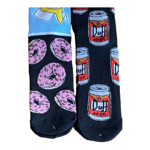 The Simpsons Homer Size 6-12 Crew Socks 1 Pair Soft Colorful Fun Collectable - Picture 2 of 9